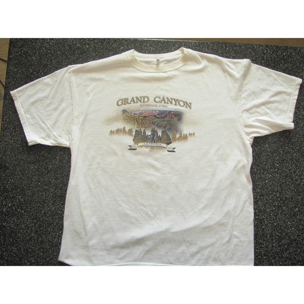 Vintage Grand Canyon National Park Shirt Mens 2XL White Graphic Tee Arizona